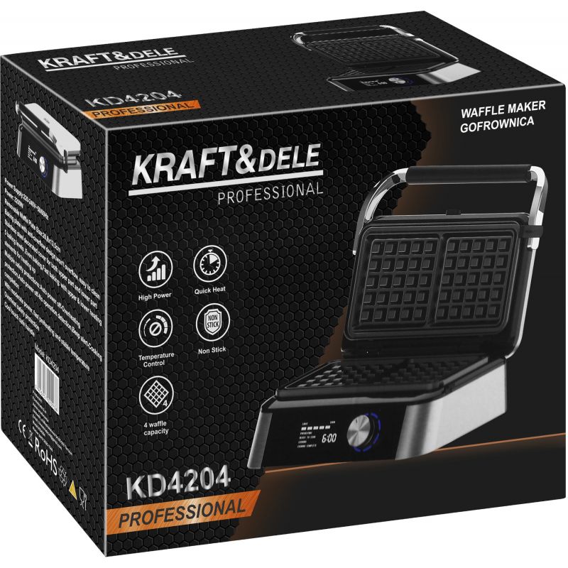 Gofrownica z wyświetlaczem LED 2200W KD4204