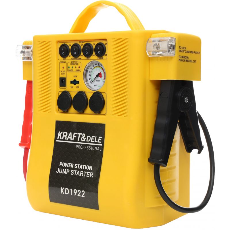 Jump starter 4W1 - urządzenie wielofunkcyjne - rozruch, kompresor, latarka KD1922