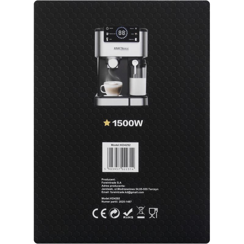 Ekspres ciśnieniowy do kawy 1500W 20 bar LCD KD4292