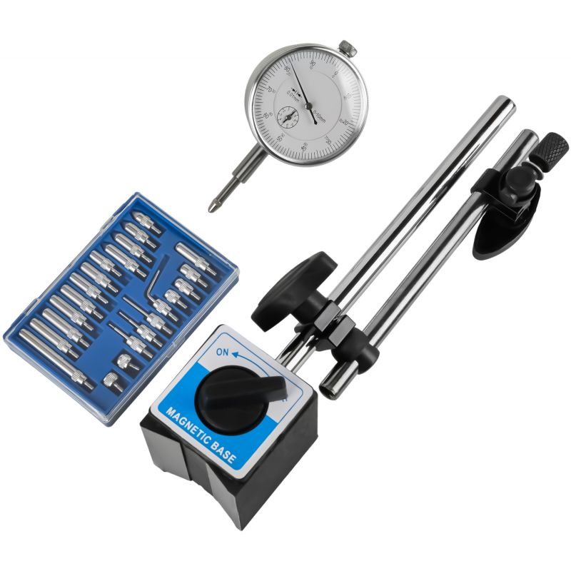 Czujnik zegarowy + statyw magnetyczny 0-10mm + końcówki KD11291