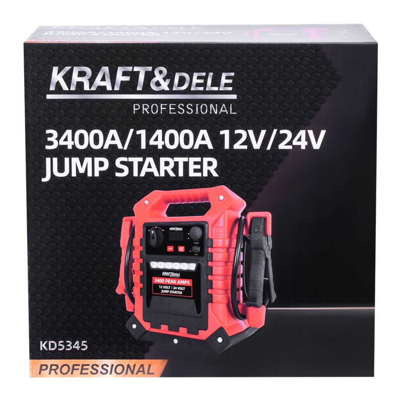 Jump-starter 3400/1400A 12/24V+OŚWIETLENIE KD5345