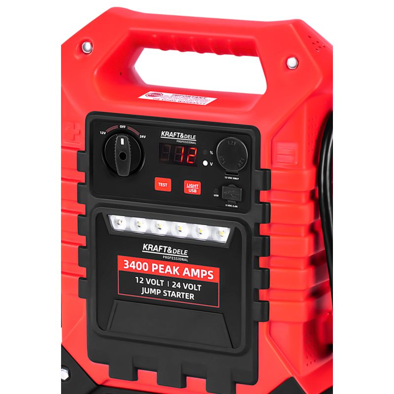 Jump-starter 3400/1400A 12/24V+OŚWIETLENIE KD5345