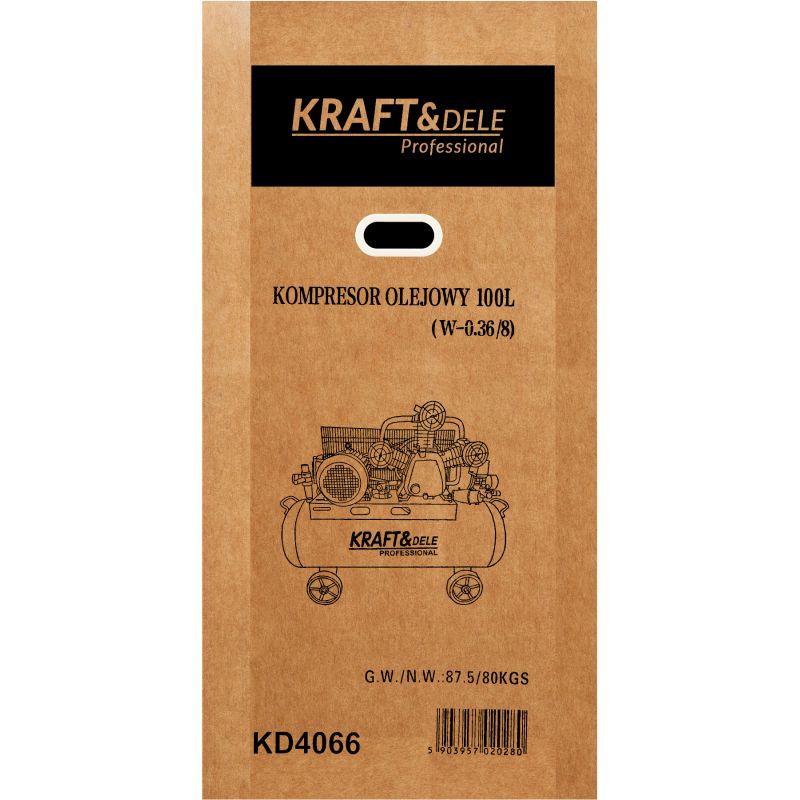 Kompresor olejowy 100L 4100W 650L/min KD4066