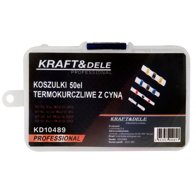 Koszulki rurki termokurczliwe z cyną 50szt. KD10489