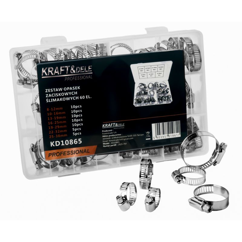 Zestaw opasek zaciskowych ślimakowych 60EL. KD10865