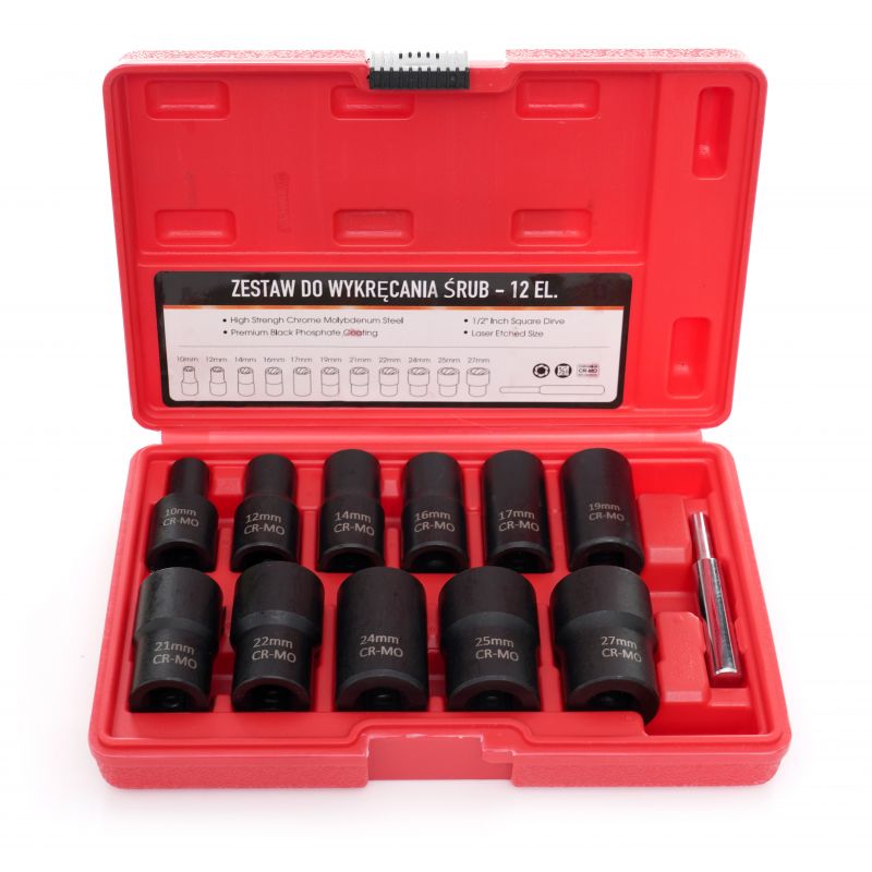 Zestaw nasadek do obrabianych śrub 1/2" - 12 el. KD11792