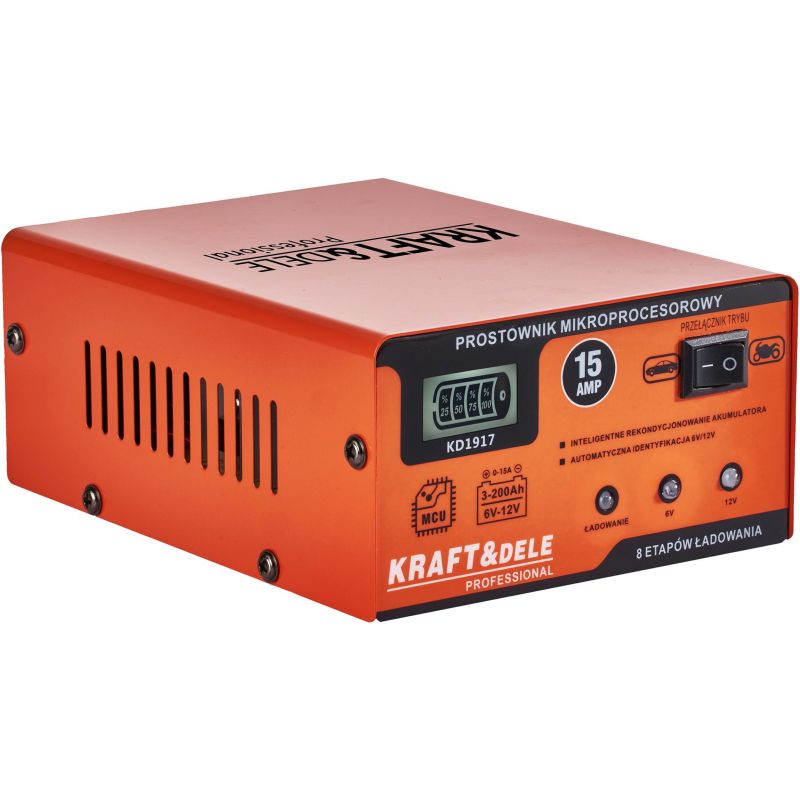Prostownik mikroprocesorowy 15AMP 6/12V