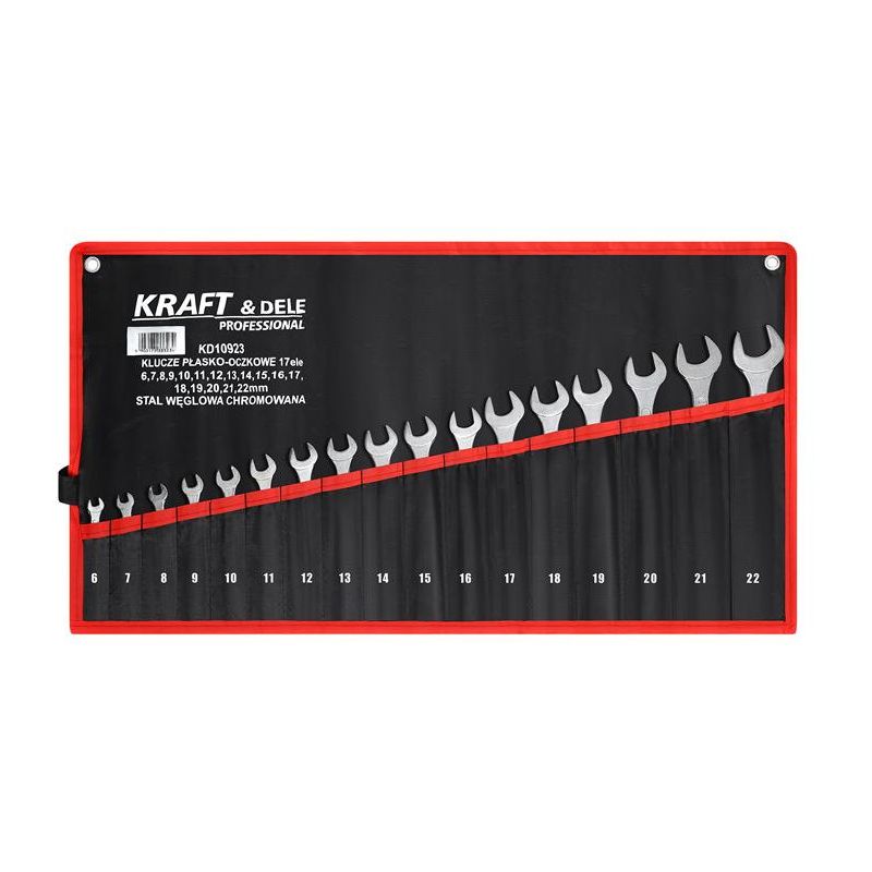 Klucze płasko-oczkowe 17el. KD10923