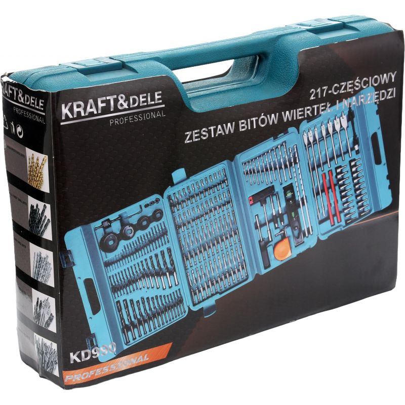 Wiertła, bity, nasadki Zestaw 217 el. KD990