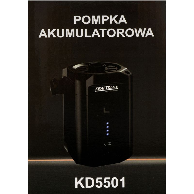Pompka akumulatorowa usb-c 5500mAh + końcówki KD5501