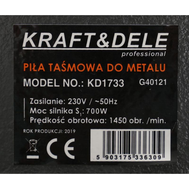 Przecinarka piła taśmowa do metalu 700W KD1733