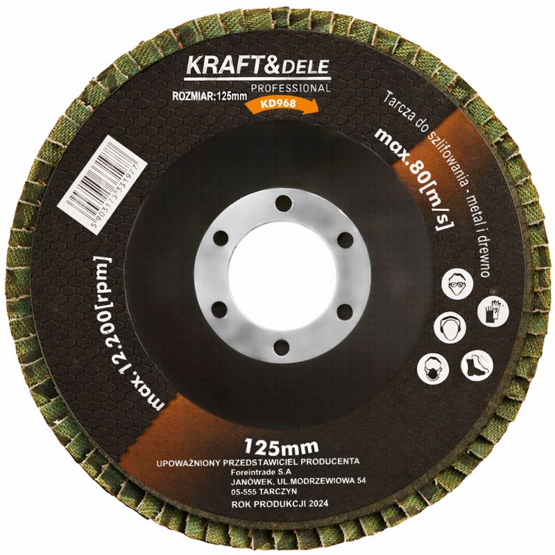 Tarcza listkowa 125mm P100 KD968