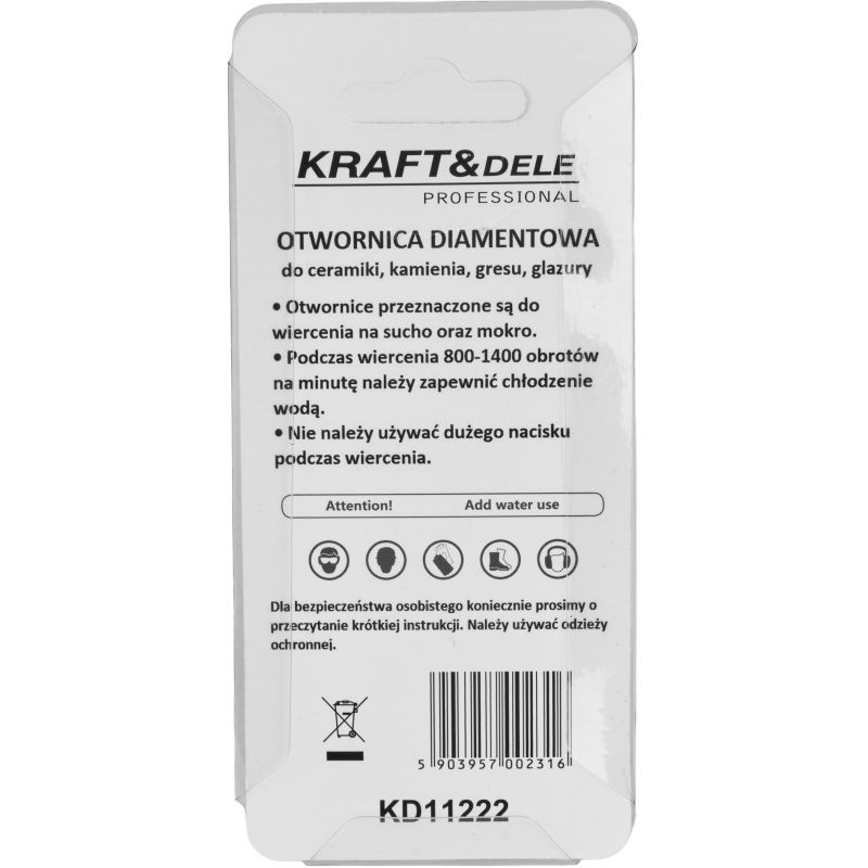 Otwornica diamentowa do gresu 10mm KD11222