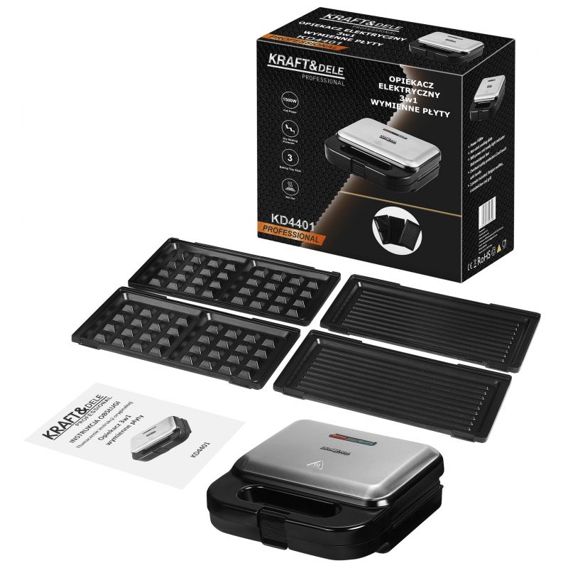 Opiekacz elektryczny 3W1 1500W KD4401