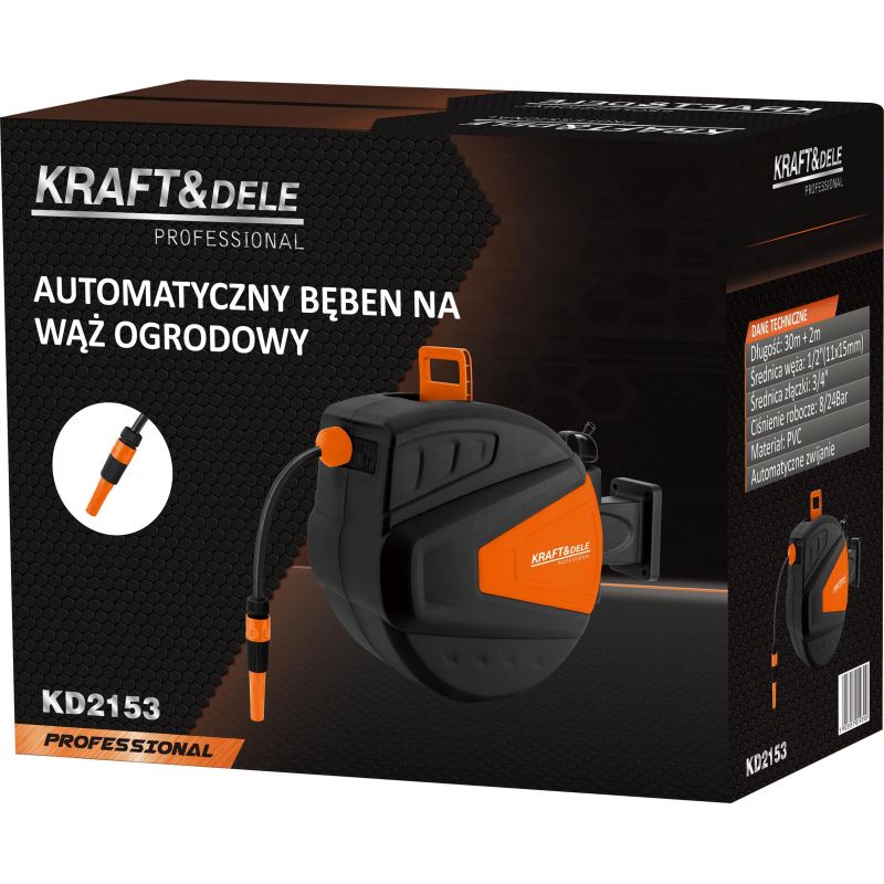 Wąż ogrodowy zwijany 30M+2M 1/2" KD2153