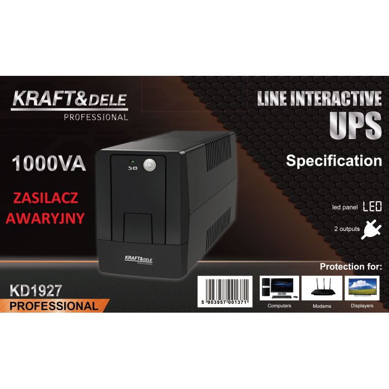 Zasilacz awaryjny UPS 1000VA LED KD1927