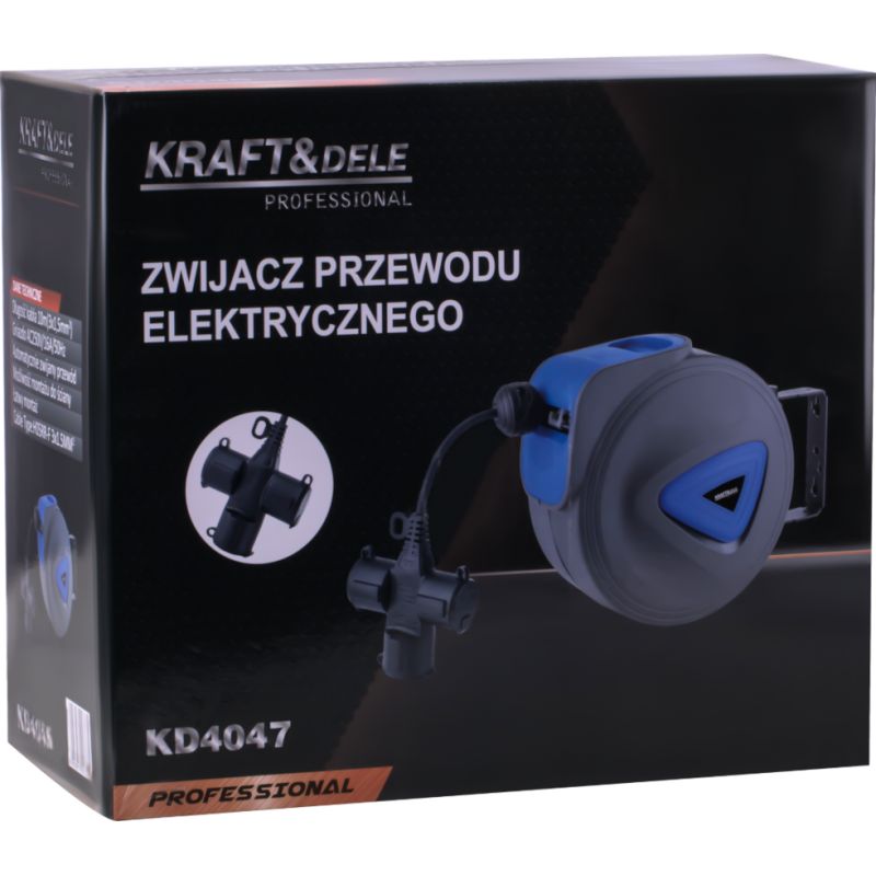 Przedłużacz ze zwijaczem 3x1,5mm 20m KD4047
