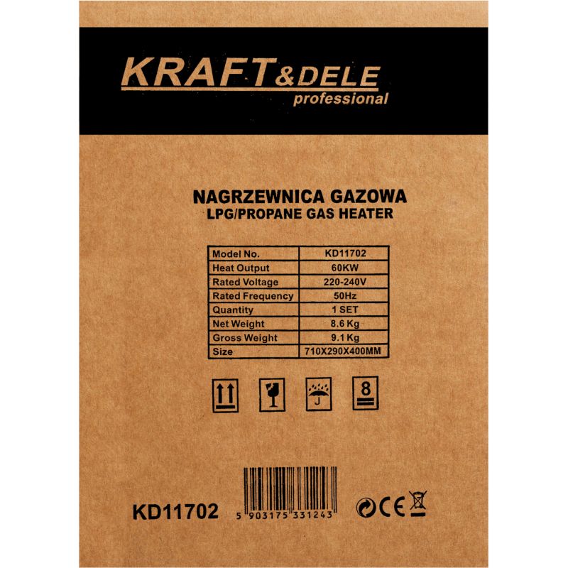 Nagrzewnica gazowa 60kW Termostat KD11702