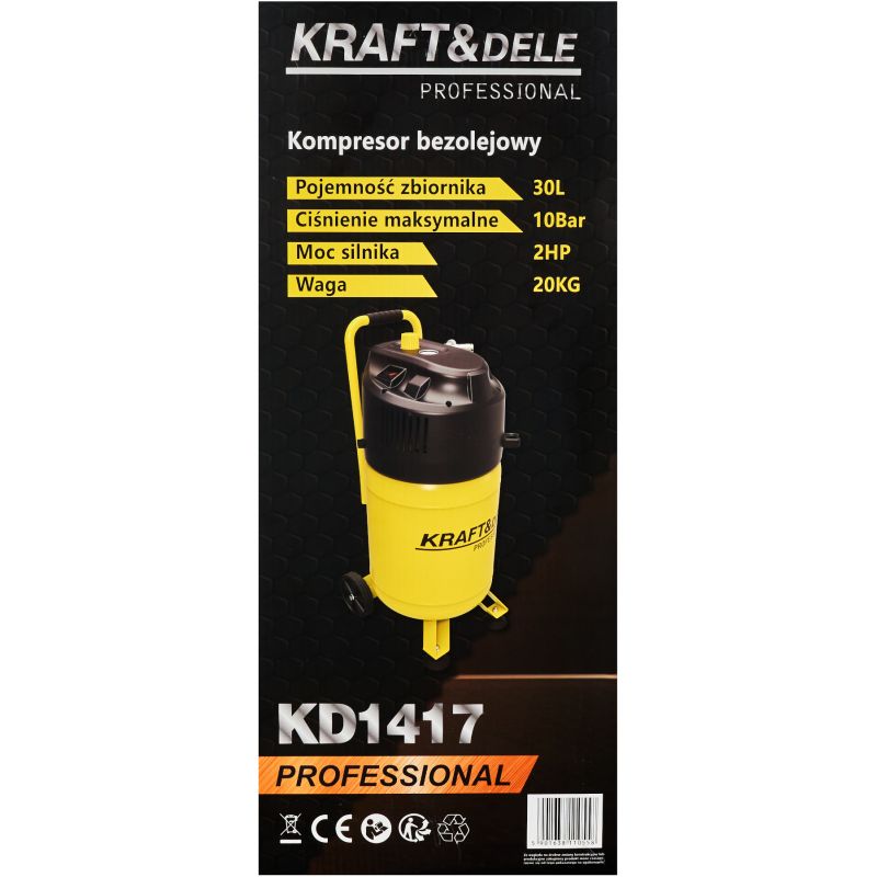 Kompresor bezolejowy 30L 10bar KD1417