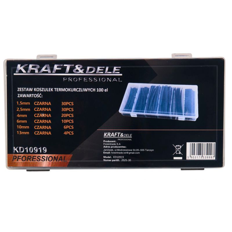 Koszulki rurki termokurczliwe zestaw 100 sztuk KD10919
