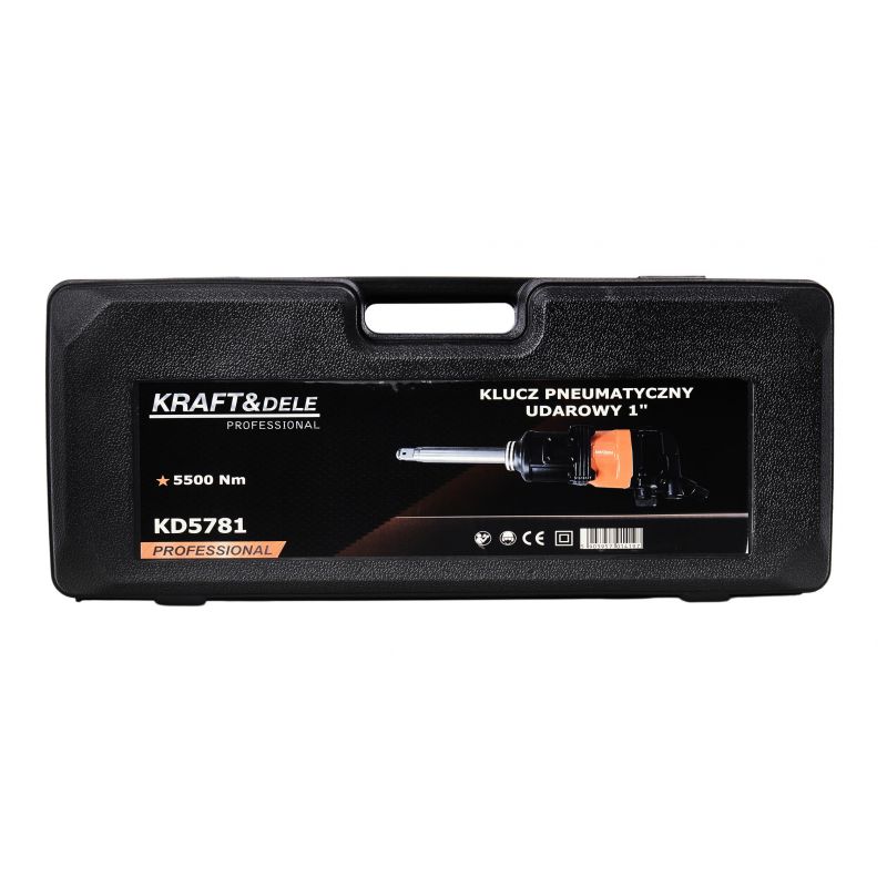 Klucz udarowy pneumatyczny 1" 5500Nm + walizka + 2 nasadki KD5781