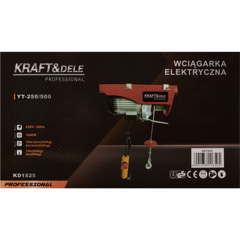 Wyciągarka Elektryczna Linowa 500kg KD1525