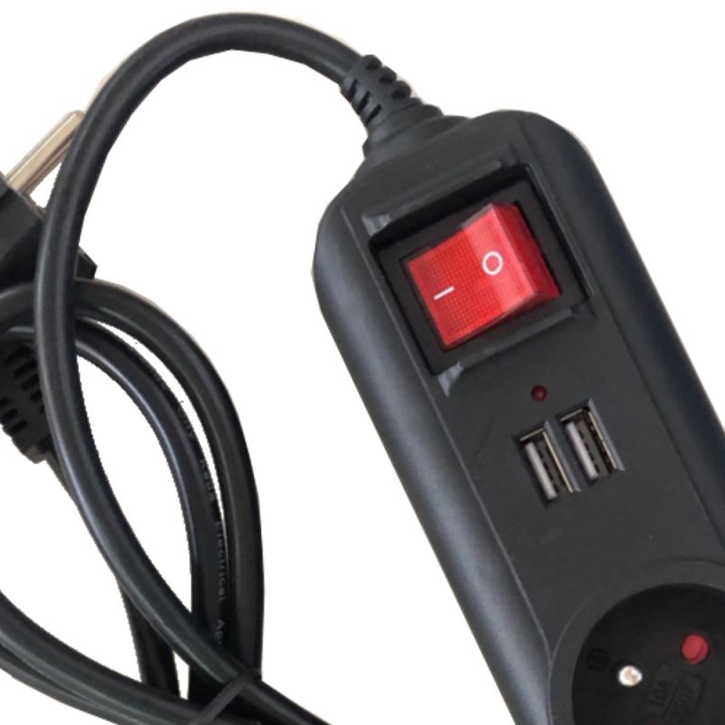 Przedłużacz z USB 1,5m 3 gniazda KD4031