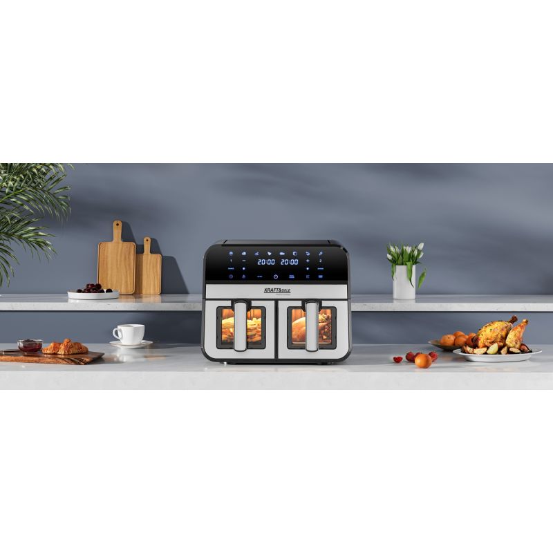 Beztuková fritéza 9L 2500W dve oddelenia 4,5L + LCD KD4179