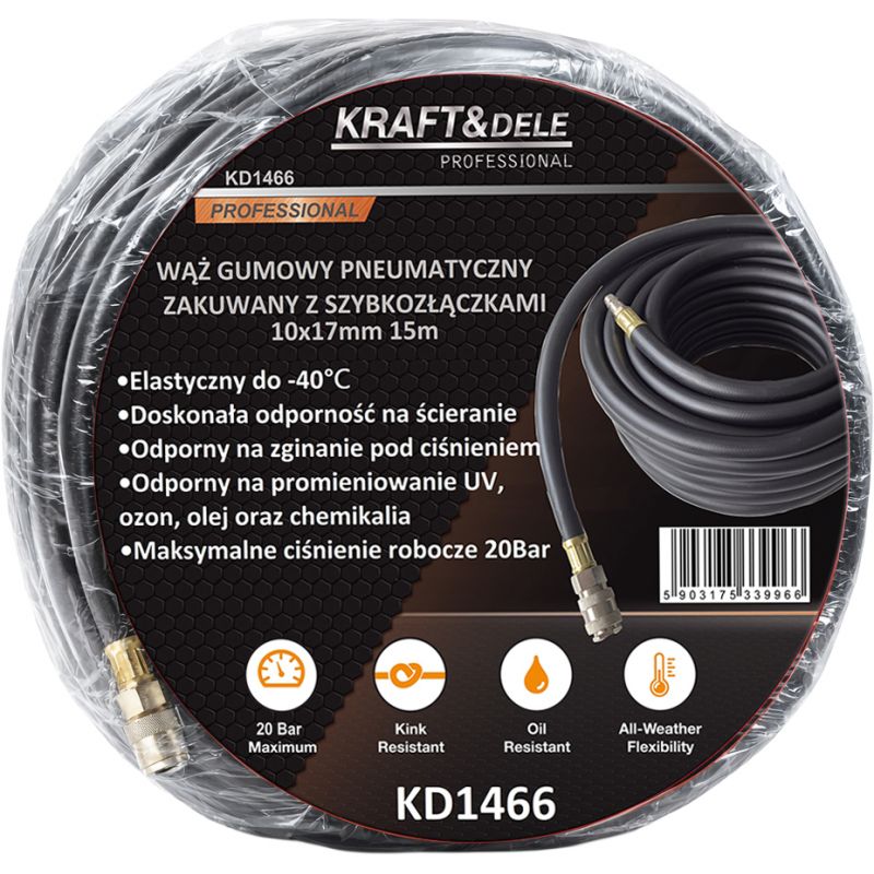 Vzduchový kovaný hadicový spoj 10x17 mm, dĺžka 15 m, KD1466