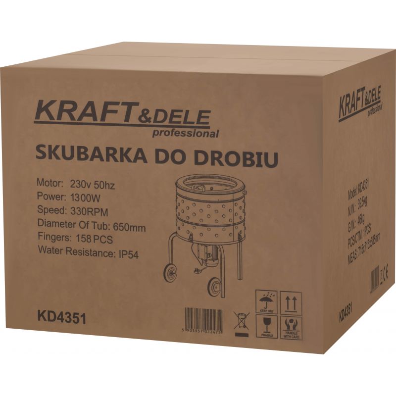 Skubarka do drobiu 1300W 650mm KD4351