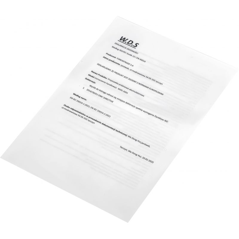 Przyssawka akumulatorowa 200mm 200kg USB-C WDS2691