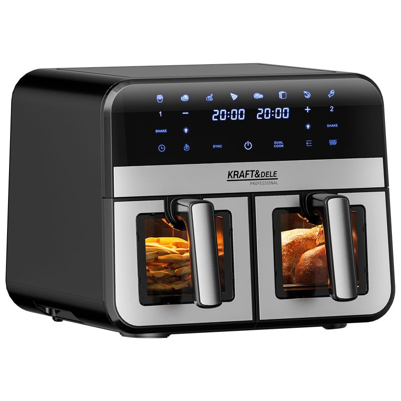 Beztuková fritéza 9L 2500W dve oddelenia 4,5L + LCD KD4179