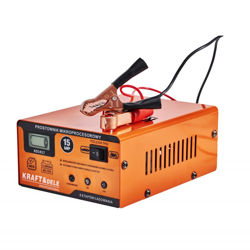 Prostownik mikroprocesorowy 15AMP 6/12V