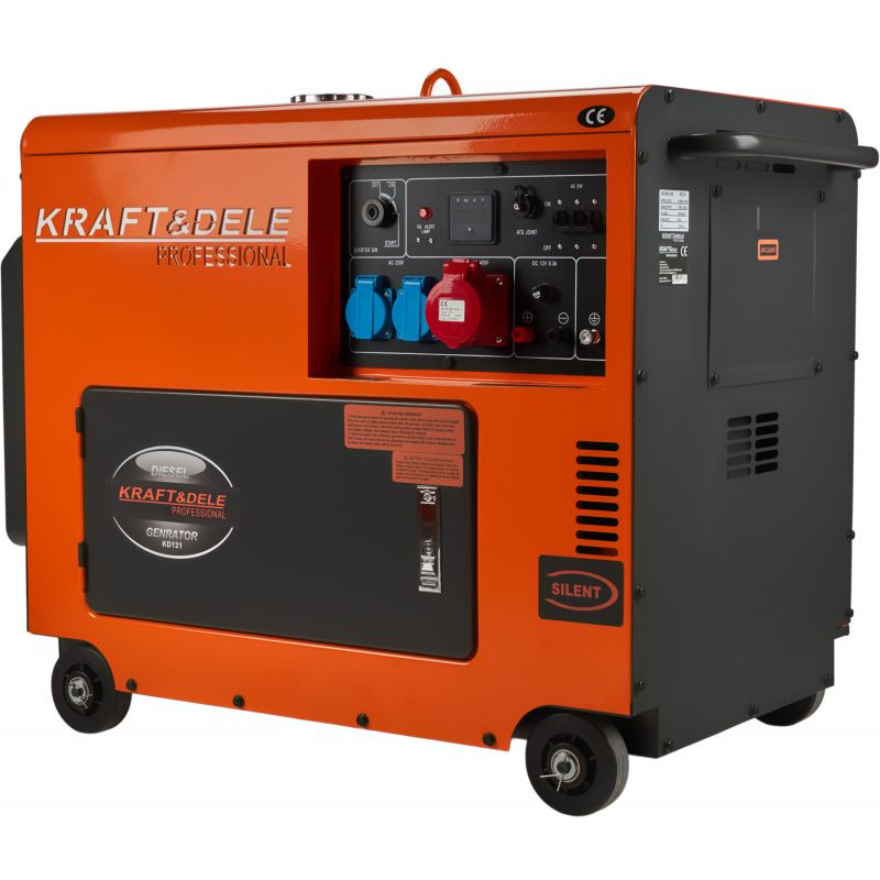 Dieselový generátor 7000 W, 12/230/380 V + batéria KD121