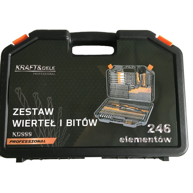 Zestaw wierteł i bitów 246 elementów KD999