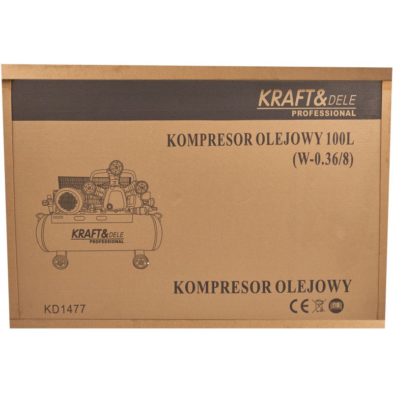 Kompresor olejowy 100L 3 Tłoki KD1477 + Seperator