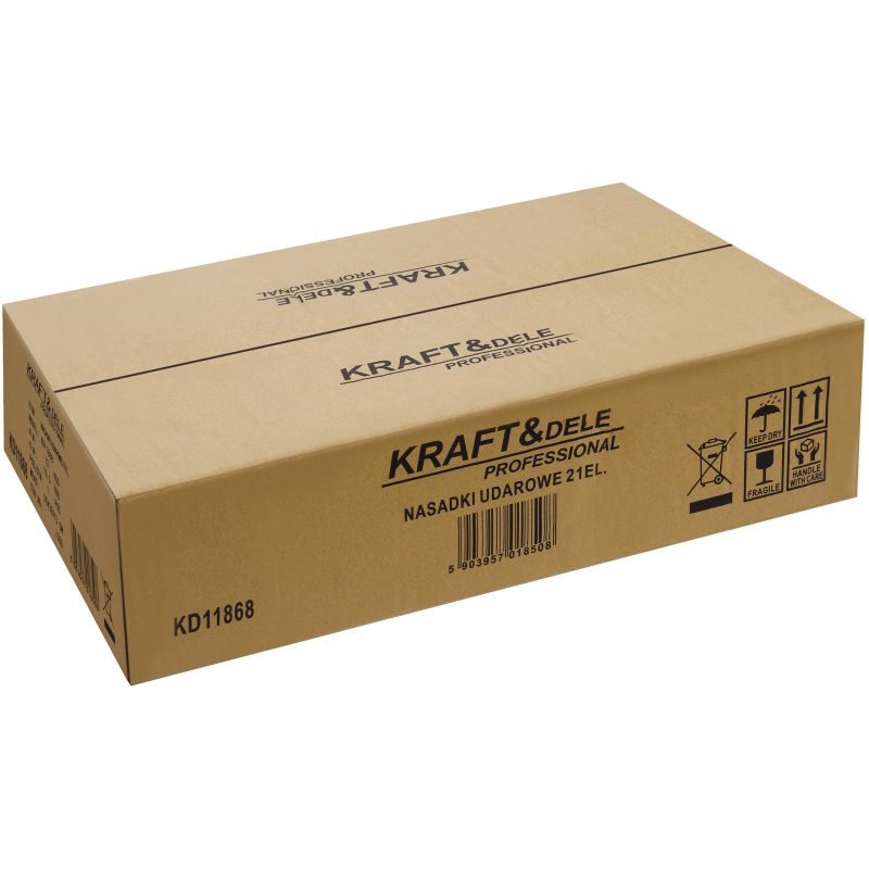 Grzechotka + przedłużki + nasadki udarowe 3/4" 21szt KD11868