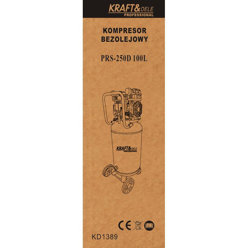 Kompresor bezolejowy 100l 3000W KD1389