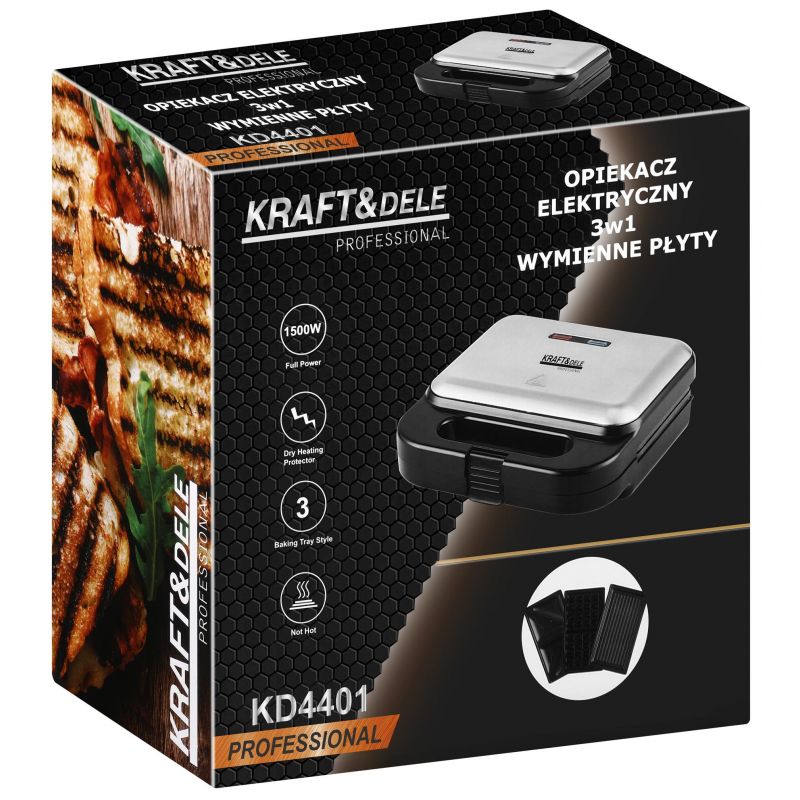 Opiekacz elektryczny 3W1 1500W KD4401