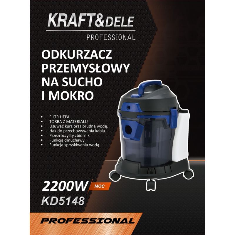 Odkurzacz na sucho i mokro z funkcją mycia 2200W KD5148