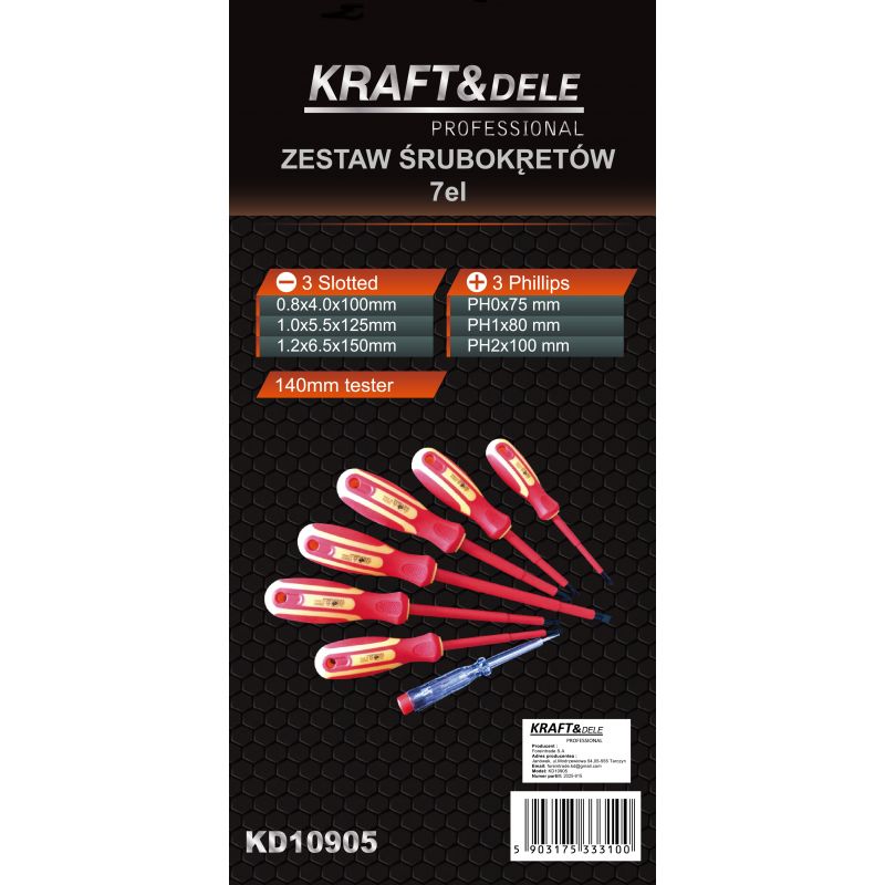 Zestaw śrubokrętów 7el. KD10905